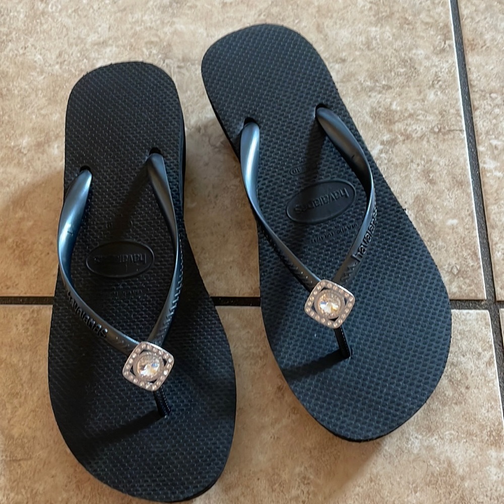Havaianas Wedge Flip Flop with Crystal Detail